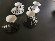 Zeller 8-tlg. Espresso-Set Espressotassen Kaffeetassen Untertassen aus Porzellan