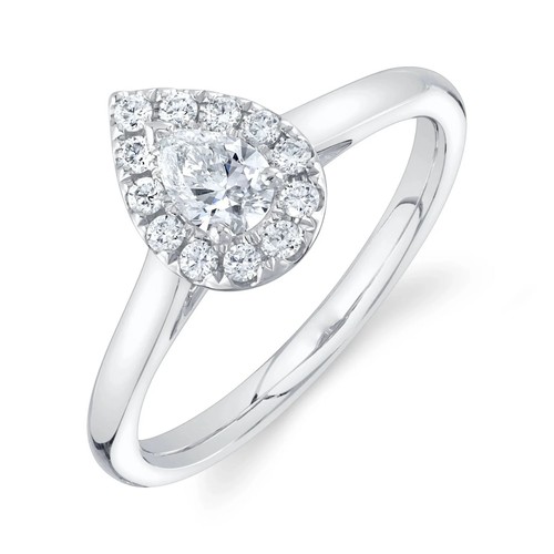 14k weißgold birnenform - 14k,