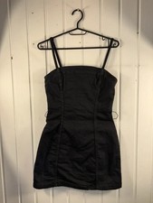 H&M Damen Mini-Kleid Schwarz S
