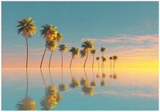 Fototapete-VLIES-TROPISCHEN PALMEN-(C15816)-Tapete-Nach-Maß-Glatt Farben XXL