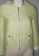 H&M Boucle Jacke 34 Blazer Bolero Baumwolle Grün Lurex