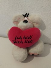 DIDDL MAUS weiss Herz " Ich liebe Dich" 28 cm Plüschtier Stofftier Retro 90er 