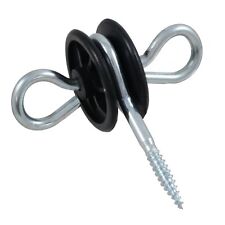 5x Torgriffisolator mit Ösen, 6mm Stütze, mit Holzgewinde, Montage an Holzpfahl