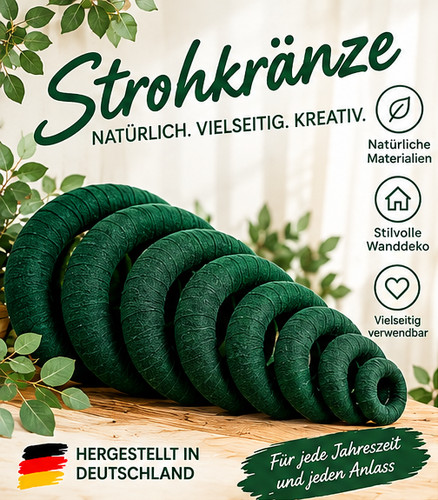 10x strohkranz vlies - vlies, strohring