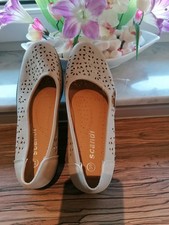 NEU!!! Ballerinas Damen Leder Lochmuster Elegant SLIP-ON Grau Gr39