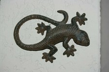 Eidechse Gusseisen antikbraun klein Gecko Salamander Gartenfigur Dekofigur