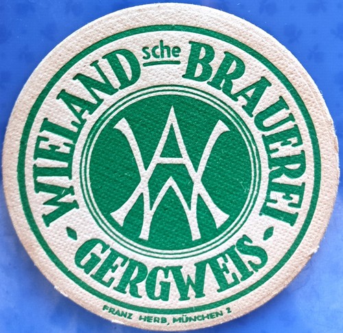 Alter bierdeckel wieland sche - bierdeckel, wieland`sche