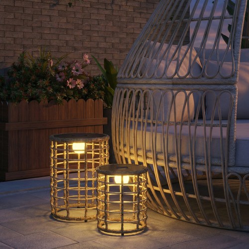 Outsunny solar stehlampe 2er - stehlampe,