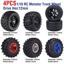 4x 12mm Hub Räder Reifen für 1/10 Monster Truck Off Road Traxxas Scx10 Buggy