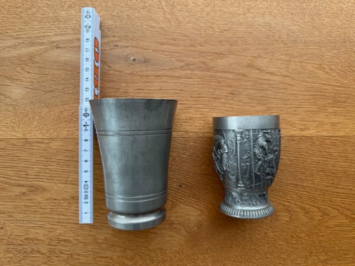 Zinnbecher set 9 12 - 9-12, cm