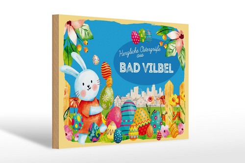 Holzschild ostern ostergrüße - holzschild,