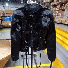 Schwarz Bondage Zwangsjacke Armbinder BDSM PU-Leder Verschließba Body Harness DE