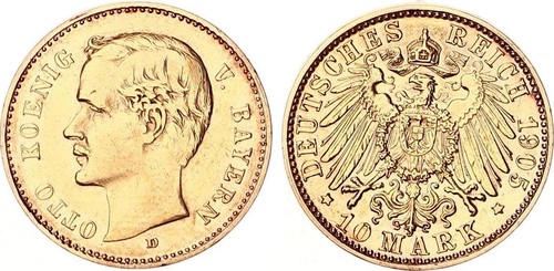 Kaiserreich bayern 10 mark - kaiserreich, /