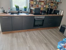 Pino Grafit Küche Komplett mit Spüle ,Spülmaschine und E-Herd +Ceranfeld