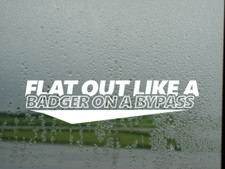 Flach wie ein Dachs auf einem Bypass lustiges Auto, VAN, LKW AUFKLEBER x 2