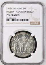 VALORIS Kaiserreich Preußen 3 Mark 1913 Befreiungskriege NGC PF 62 Cameo