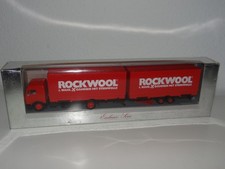 Herpa 1.87 Exclusiv Serie Mercedes NG Zentralachs-Anhänger-Zug Rockwool rot,OVP