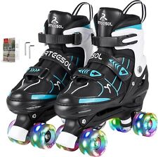 Rollschuhe Verstellbar Kinder Rollerskates mit LED Leuchtenden Rädern M 35-38