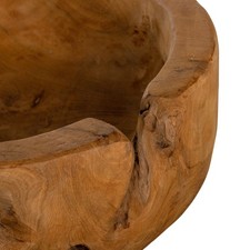 Leonardo Terra Windlicht klar Glas Holz Holzsockel Teakholzschale transparent