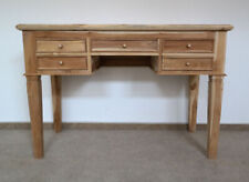 SCHREIBTISCH TISCH TEAK-HOLZ NATUR RUSTIKAL 5 SCHÜBE KOLONIALSTIL