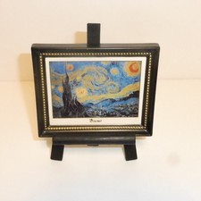 Vincent Van Gogh Goebel Artis Orbis Porzellanbild Miniatur mit Holz Staffelei