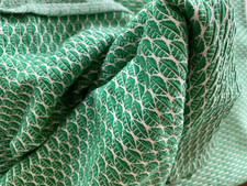 Hamburger Liebe Stoff Bio-Jacquard Jersey  grün Albstoffe 2,3m zwei Stücke