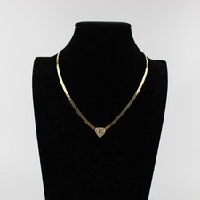 CHRISTIAN DIOR Germany Kette Herz Motiv Strass CD Halskette vergoldet Vintage