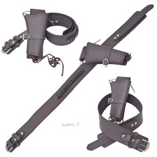 Western Cowboy Doppel Pistolenholster Gürtel - Braun Echtleder Revolverholster
