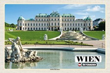 Blechschild 18x12 Wien Österreich Schloss Belvedere Wand Deko Bar Kneipe Sammler