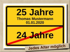 Ortsschild zum 25. Geburtstag Geschenkidee Dekoration Schild Fest Bild Geschenk
