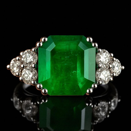 750 weißgold ring 2ct smaragd - ring,