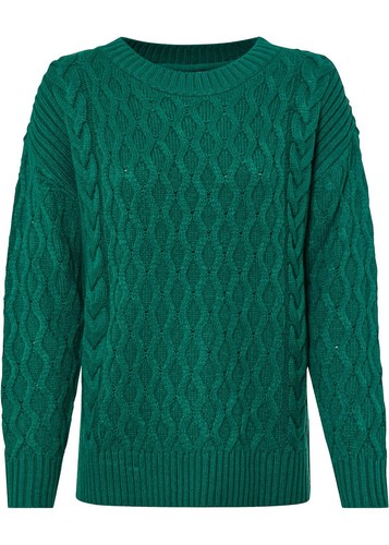 Strick pullover mit zopfmuster - strick-pullover,