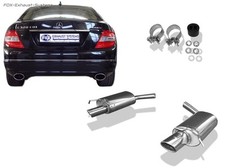  Duplex Sportauspuff Mercedes C-Klasse W204 S204 6-Zyl Serienheck je 1xOVAL