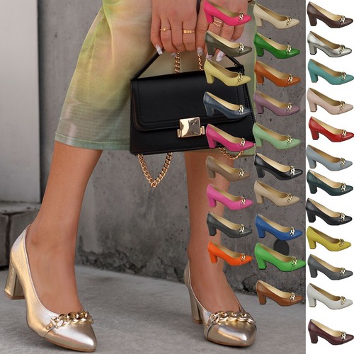 Damen pumps aus naturleder - pumps, mit