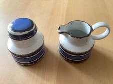 2tlg. Set Zuckerdose Milchgießer - Midwinter Stonehenge Moon Blau - TOP-Zustand