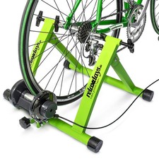 Heimtrainer Fahrrad Rollentrainer 6 Gänge faltbar 26-28'' Räder Blau und Grün