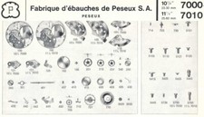 PESEUX WATCH PARTS 7001, 7000, 7060, 7040, 7020, 140, 170, 180, 320, 330, 340