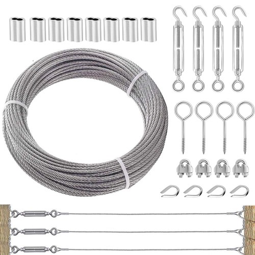 15m drahtseil edelstahl set - 15m,