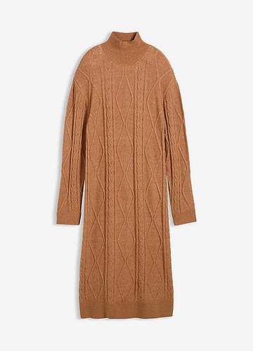Strickkleid mit zopfmuster - strickkleid,