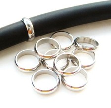Edelstahl Großloch Spacer Rondellen 2,5x10mm für Bänder 8mm 10/50 Stück 