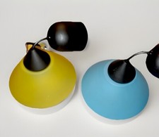 Schicke Duo Deckenleuchte Lampe Gelb Blau aus Glas  