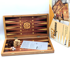 Backgammon Tavla Koffer Philos Vintage Holz Braun vollständig Sehr Gut Edel