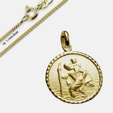 Taufkette, Kinderkette, mit Christopherus Anhänger ,Echt Gold 333(8Karat)-GRAVUR
