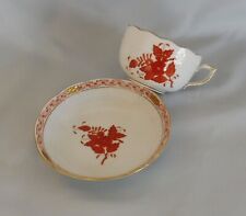 HEREND Apponyi orange , Teetasse / Kaffeetasse + Untertasse (R18)