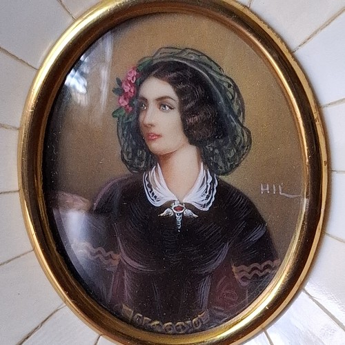 Signierte porträt miniatur - signierte, porträt-miniatur
