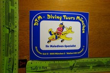 Alter Aufkleber Tauchsport Tauchen DTM DIVING TOURS MÜNCHEN Malediven-Spezialist
