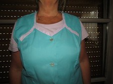 Nylon Kittel Schürze Kittelschürze Kleiderschürze  XL