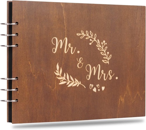 Holz hochzeit gästebuch 22cm - gästebuch,