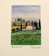 Älteres Bild Miniaturbild Aquarell signiert bezeichnet Toscana
