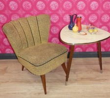 zierlicher 50er Jahre Sessel Cocktailsessel Clubsessel pastellgelb 2 retro 1 v.6